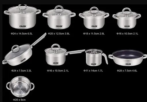 Набір каструль DMS TSE 2015C з неіржавкої сталі - фото 2