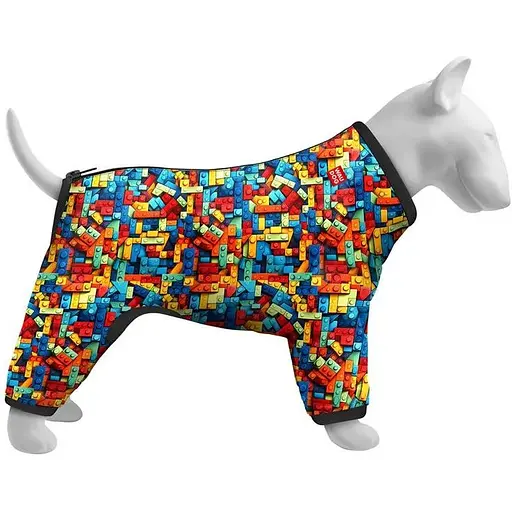 Ветровка для собак Waudog Clothes, рисунок "Блоки", M45 - фото 2