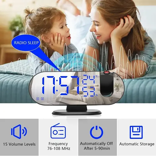 Цифровий проєкційний будильник JTX-018 - фото 6