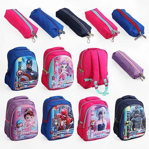 Рюкзак Герої, пластикова вставка, пенал, регульовані лямки, 2 відділення, C65523 (В асортименті) - фото 3