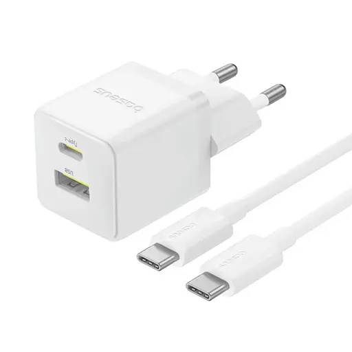 СЗУ Baseus Palm Fast Charger 30W (1USB-A/1C) + кабель Type-C to Type-C (P1011160A)