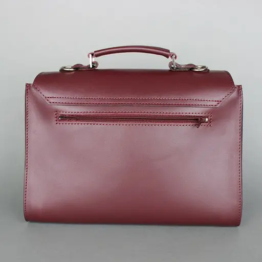 Жіноча шкіряна сумка Classic бордова - фото 4