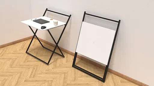 Стол трансформер Компакт 3 750x790x720 Черный металл ДСП Белое 16 мм FRD-104676 - фото 5