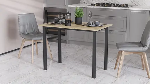 Стіл універсальний Knap Ferrum-decor 750x1200x700 Чорний метал ДСП Дуб Сонома 16 мм (FRD-106373)