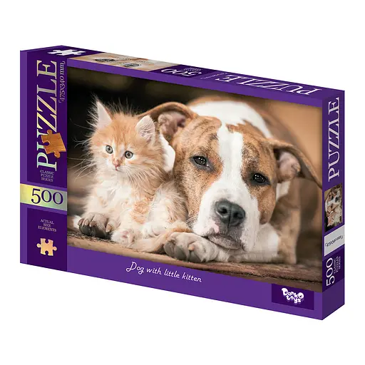 Пазли 500 елементів, серія 15 Dog with little kitten DANKO TOYS С500-15-11