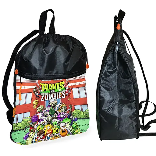 Рюкзак-мішок для взуття, спортивної форми Рослини Проти Зомбі дитяча сумка для змінки з розширювачем (01367)
