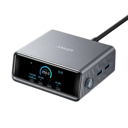 Сетевое зарядне пристрій Anker GaNPrime Charger - 250W, 4xUSB-C PD & 2xUSB-A Black (7169878) - фото 1