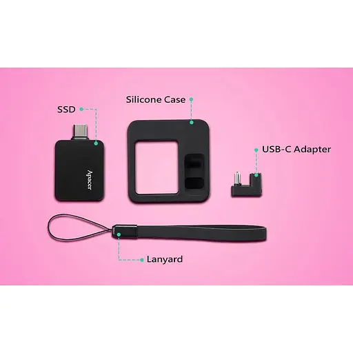 Накопичувач SSD Apacer SSD AS714 1TB USB 3.2 Gen.2 Read/Write 1000MB/s Black (AP1TBAS714B-1) - фото 6