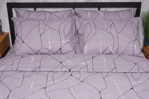 Комплект постільної білизни Moon&Star Бязь Gold Люкс Graphite King Size 220x240 наволочки 2х50х70 - фото 3