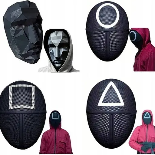 Маска наглядача гра у кальмара G-Toys Squid Game чорна - фото 1