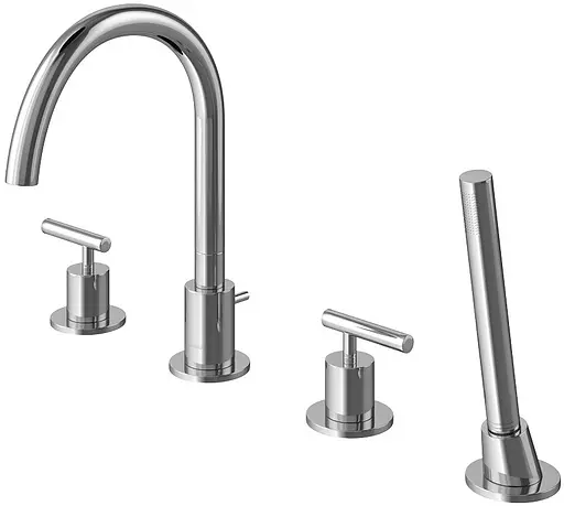 Смеситель для ванны Kohlman Roxin хром на борт ванны QB240R Хром - фото 1