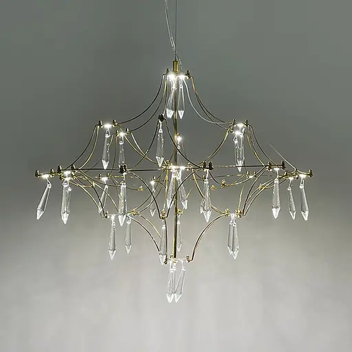 Невагома золота Led люстра d60 см | Арт. MJ 156-600 Titanium | Line F - фото 5