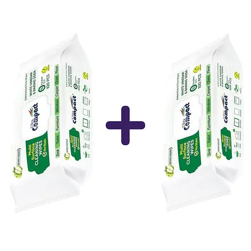 Салфетки влажные для уборки Ultra Compact универсальные с ароматом яблока 200 шт. (2 уп. х 100 шт.)