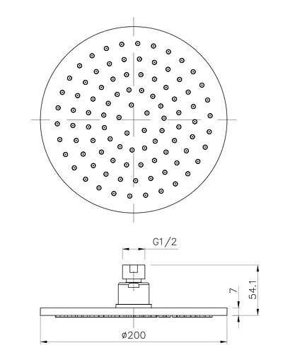 Верхний душ 200 мм Imprese S200B, Хром - фото 2