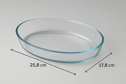 Противень овальный форма из жаропрочного стекла для запекания 25.8х17.8х6, S&T Прозрачный 87076 - фото 6