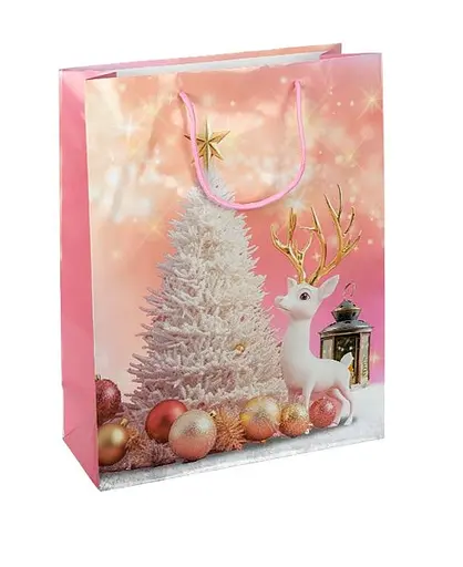 Пакет подарочный "Новый Год" 2580-1 вертикальный 18*21,5*8 см, ручка-шнурок (6927661258011) Вид 4 - фото 1