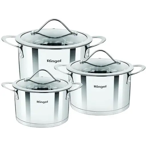 Набор посуды RINGEL FUSION набор кастрюль 6пр. 1.9 л+2.6 л+3.6 л (RG-6007)