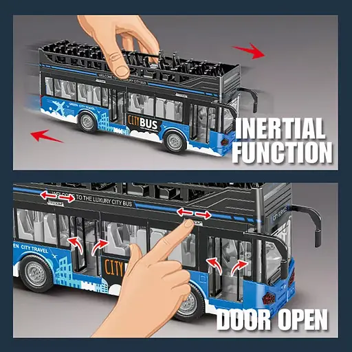 Автобус, звук, свет, на батарейках (В ассортименте) - фото 3