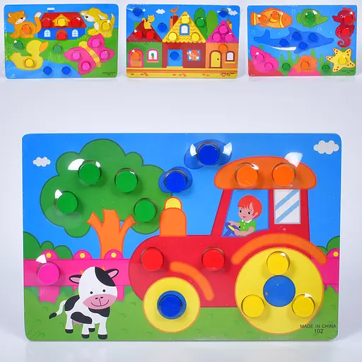 Дерев’яна іграшка Пазли, 15 деталей, 22.5x15x1.5 см (В асортименті) - фото 2