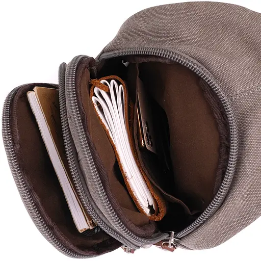 Мужская текстильная сумка через плечо с уплотненной спинкой Vintage 19,5х29х8 см sum0028973 - фото 7