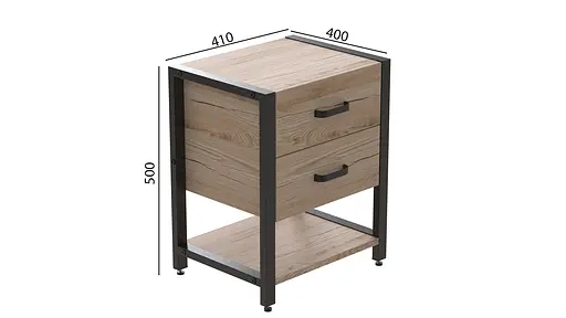 Тумба универсальная Ferrum-decor Вивьен 2/1 50x41x40 черный ДСП Дуб Сан-Марино 16мм (FRD-104172) - фото 2