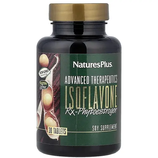 Изофлавоны Natures Plus Isoflavone Rx-Phytoestrogen, 30 таблеток - фото 1