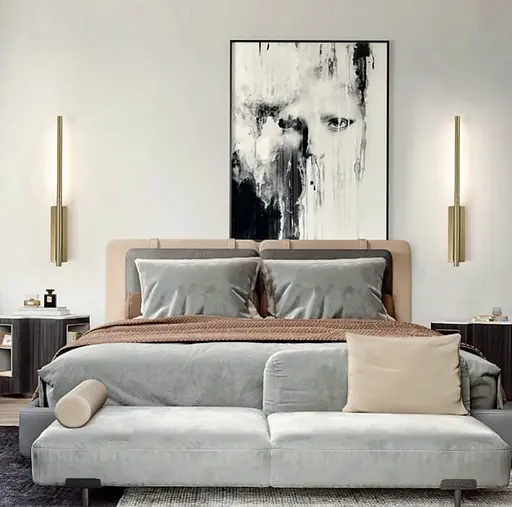 Латунне лінійне бра з прямокутною основою Line F Арт. C21AB - фото 6