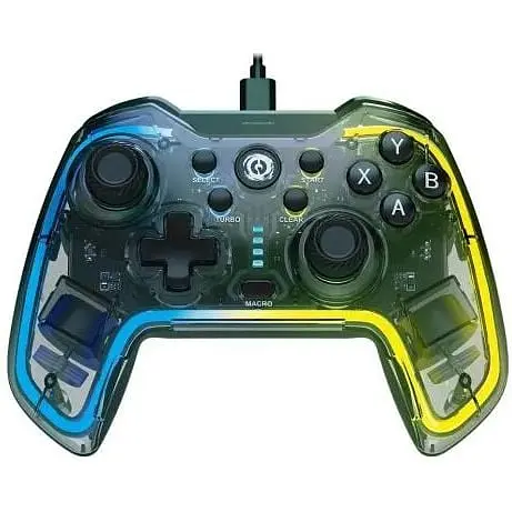 Геймпад Canyon GP-02 для ПК/PS3/Android/Nintendo Switch 22 кнопки двойная вибрация RGB подсветка 2 м Blue/Yellow (CND-GP02)