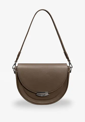 Жіноча шкіряна сумка Kira темно-бежева - фото 6