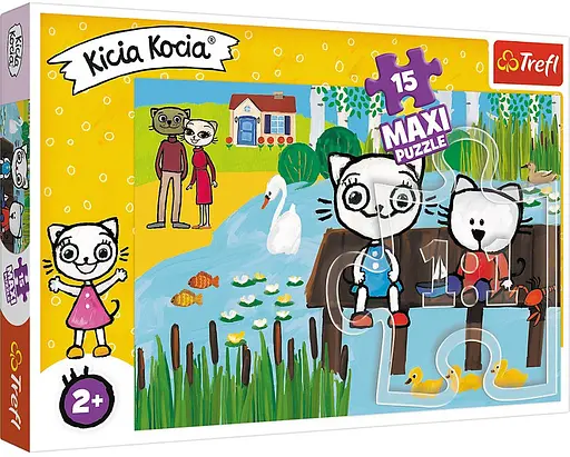 Набір Пазли - (15 елм. MAXI) - "Кошеня Кітті на озері" / Кошеня Кіті - фото 1