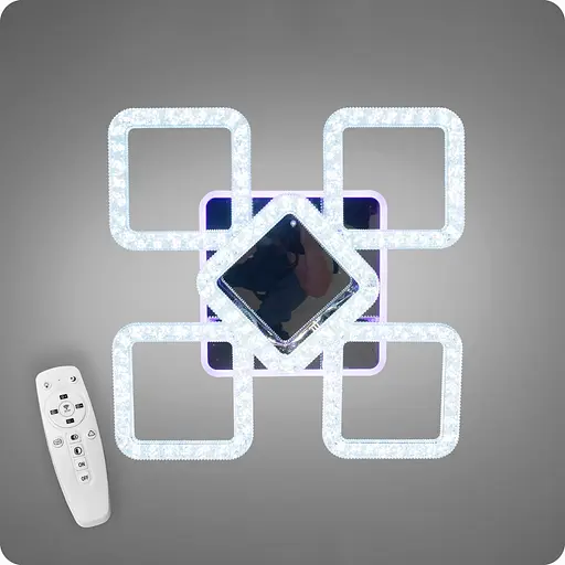 Люстра світлодіодна 517 Dlight 3color з пультом 135Вт Хром (01837) - фото 1