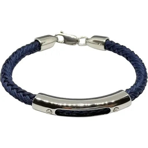 Браслет из текстиля Qvaliz с серебряными вставками. 905-01134 17