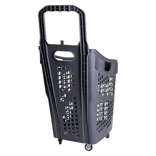Кошик-візок для супермаркета Yiwu пластиковий 52 x 37 x 90 см (HP-45-16) - фото 3