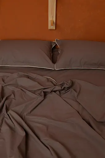 Комплект постільної білизни двоспальний євро 200х220 см варена бавовна White Dream Коричневий