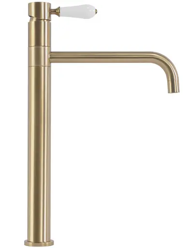 Смеситель для умывальника Rea Serra brushed gold высокий REA-B1145 Золотой - фото 3