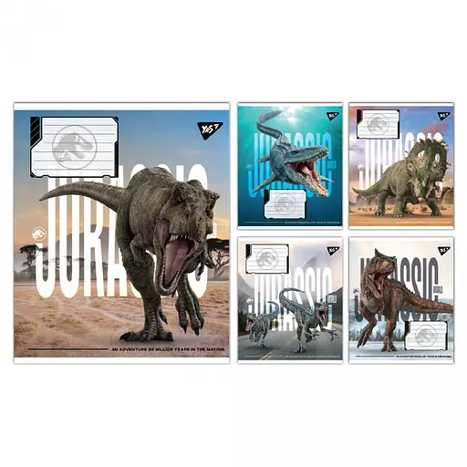 Тетради ученические 12 листов клетка Yes JURASSIC WORLD ALIVE, 25 шт. в упаковке