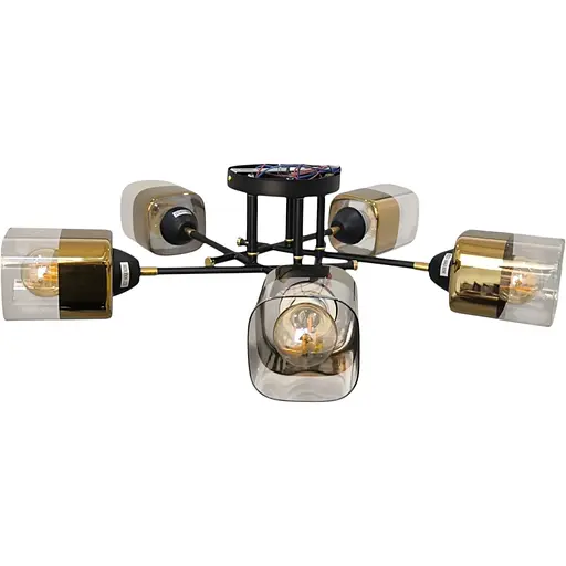 Мінімалістична люстра Brille BR-270S/5 E27 PB+BK