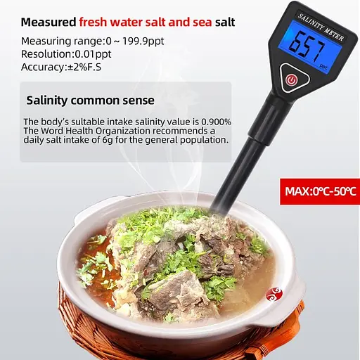 Солемір для води (tds метр) професійний KKMOON Salinity-98305, вимірювач солоності води (100661) - фото 3