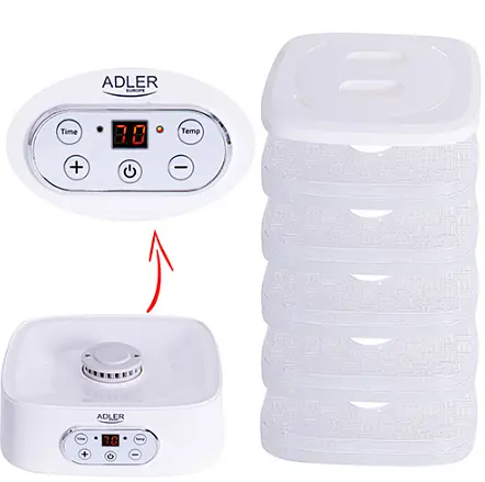 Сушарка для грибів трав і снеків дегідратор Adler AD 6658 - фото 5