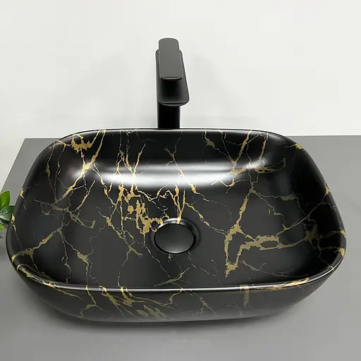 Умивальник VBI Ravenna marble black matt накладний VBI-011209, Чорний матовий - фото 3