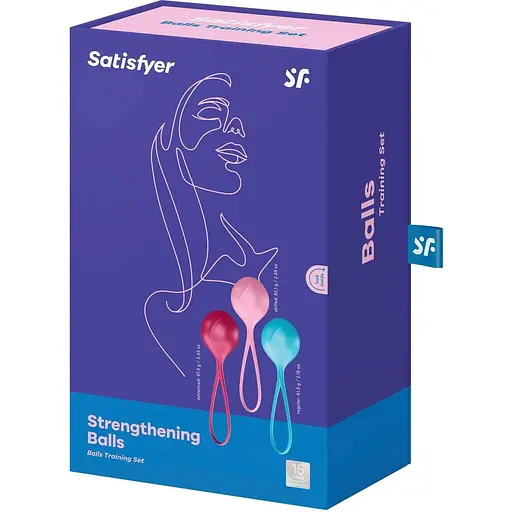 Вагінальні кульки Satisfyer Strengthening Balls діаметр 3.8 см 62-82-98 г монолітні 3 шт. - фото 2