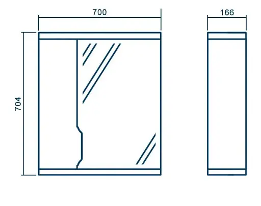 Зеркало ПИК Альба для ванной Z-1 правое со шкафчиком 70 см Белый 30412 - фото 2