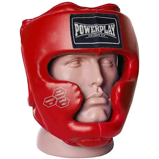 Боксерский тренировочный шлем PowerPlay 3043 L Red - фото 2