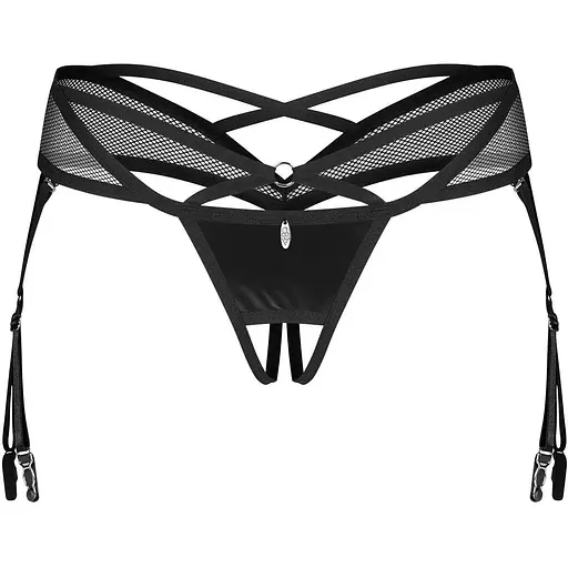 Стринги Obsessive Dominna otwarte S/M (черный)