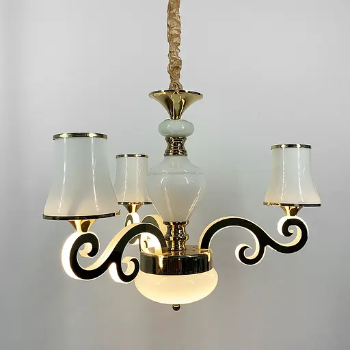 Люстра со светодиодным золотым корпусом и 3 белыми плафонами Line.F 86607/3 GD - фото 5