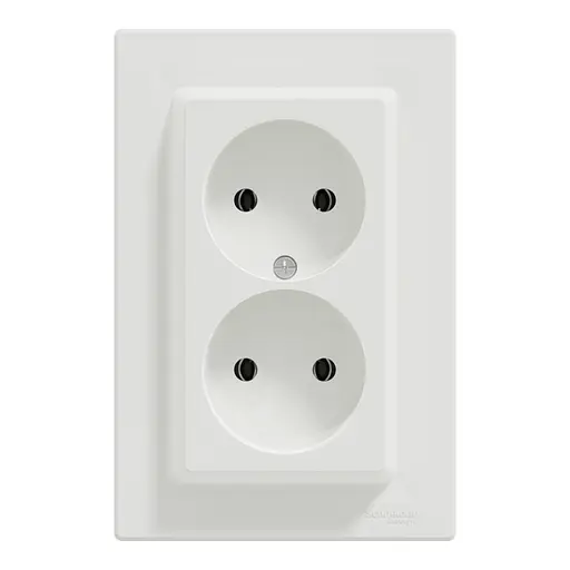 Розетка Schneider Electric ASFORA без заземлення подвійна біла (EPH9700121) - фото 1