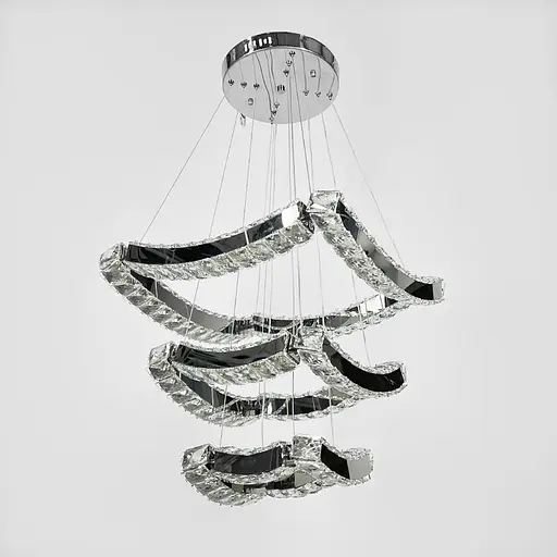 Элегантная хрустальная люстра на 3 яруса 40+30+20 см Ст. (T) C 206/3 (400+300+200) | Line F - фото 2