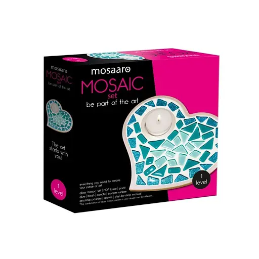 Дитячий набір для творчості кришталева мозаїка Підсвічник-Серце Mosaaro MA1011 - фото 1