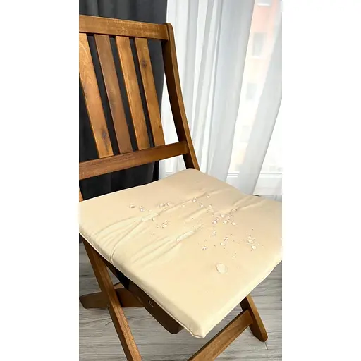 Водоотталкивающая подушка на стул Бежевый однотонный (2 шт.) - фото 6