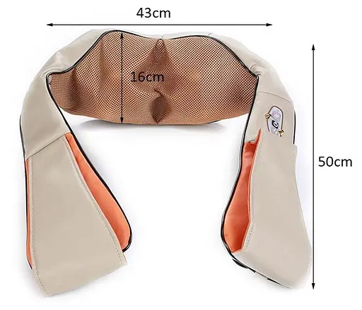 Массажер роликовый для шеи и спины инфракрасный подогрев Massager of Neck Kneading 55w - фото 8